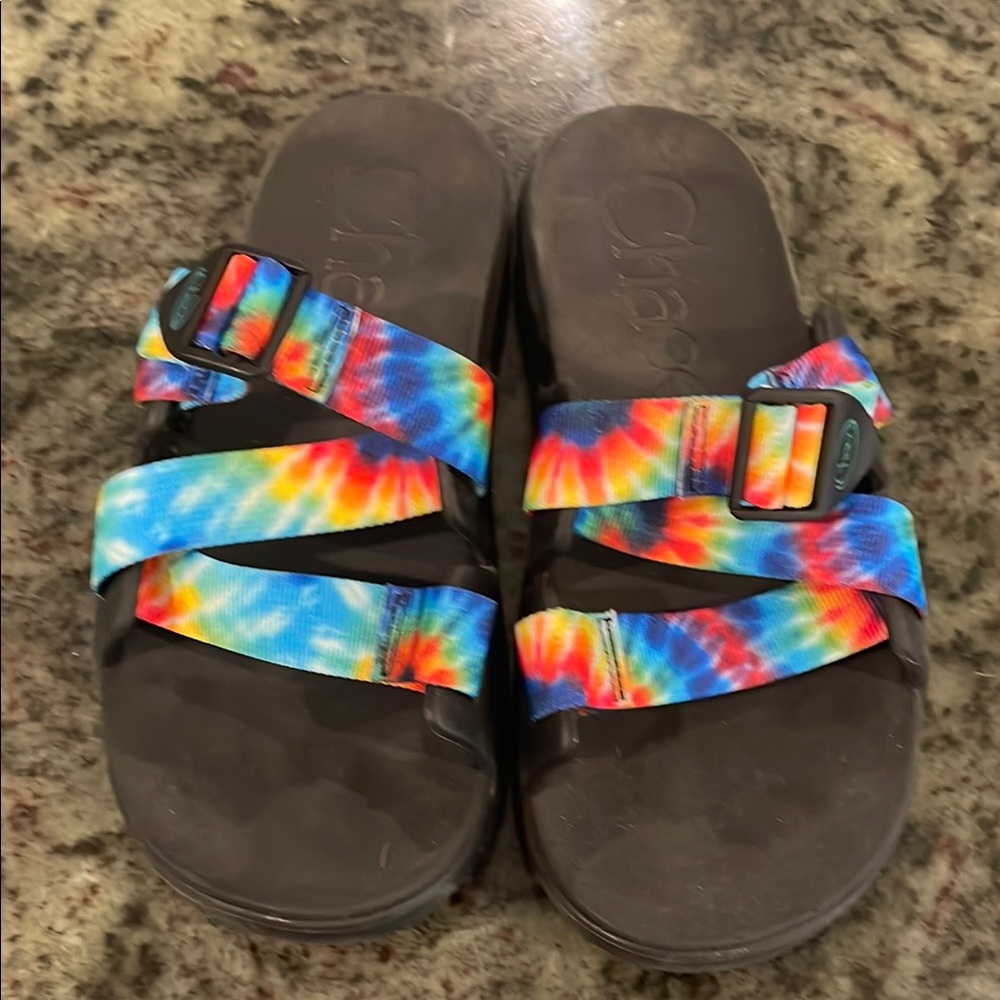 Chacos Chillo Slides in Tie-Dye Womens Size 9
